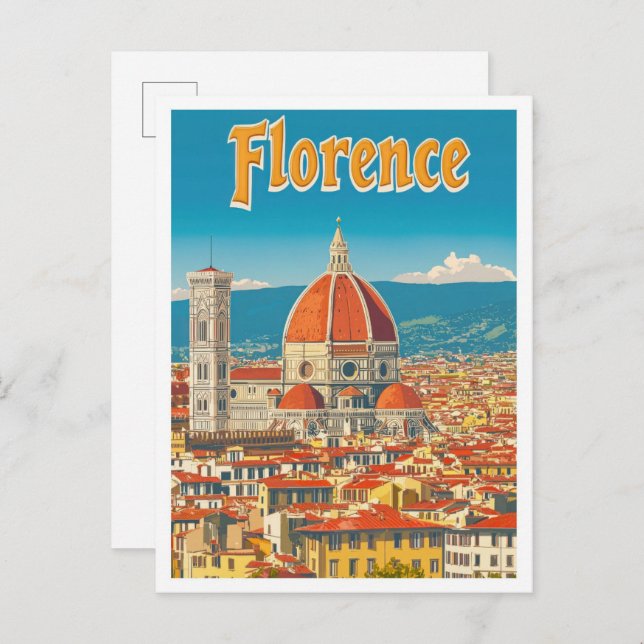 Florenz Italien Art Vintage Postkarte (Vorne/Hinten)
