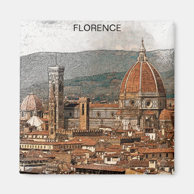 Florenz Italien Duomo Cathedral Travel Magnet (Vorne)