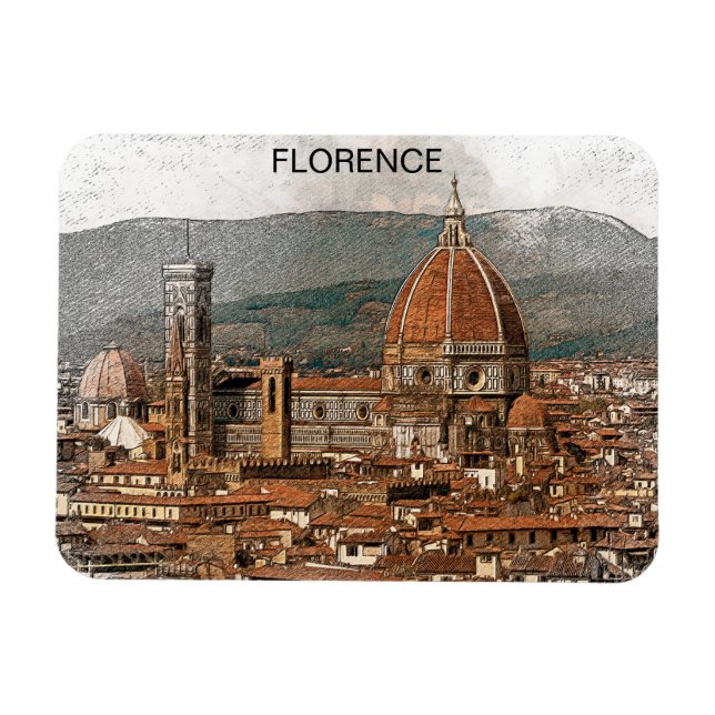Florenz Italien Duomo Cathedral Travel Magnet (Horizontal)