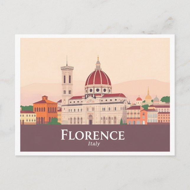 Florenz Italien Duomo di Firenze Pastel Travel Postkarte (Vorderseite)