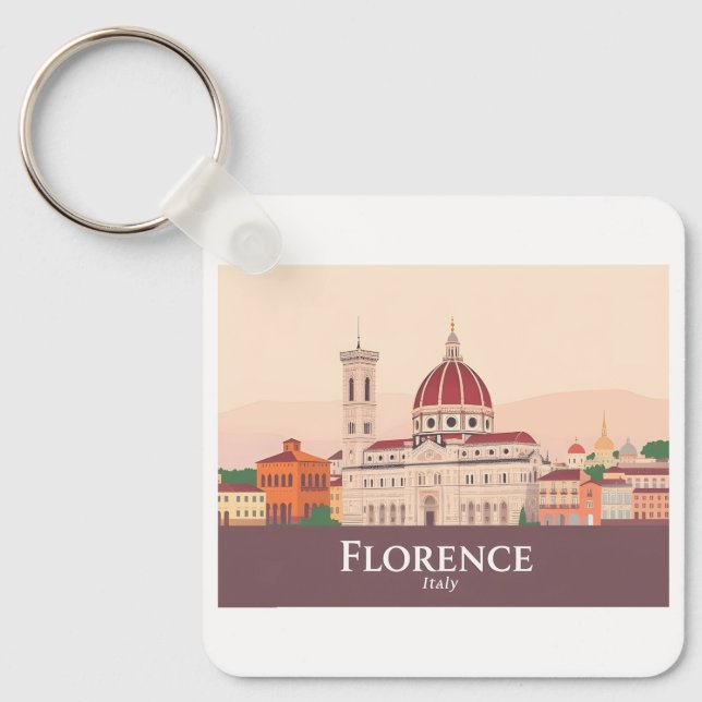 Florenz Italien Duomo di Firenze Pastel Travel Schlüsselanhänger (Vorderseite)