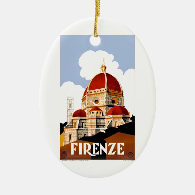 Florenz Italien Duomo-Reise-Plakat 1930 Keramik Ornament (Vorne)