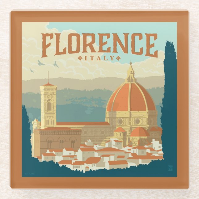 Florenz, Italien Glasuntersetzer (Vorderseite)