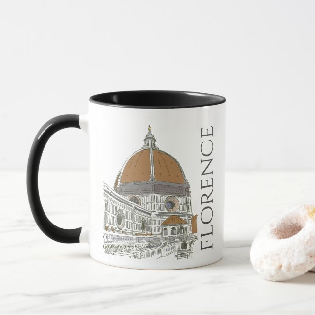 Florenz Italien Iconic Duomo Architektur Linie Kun Tasse (Mit Donut)