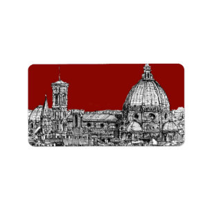 Florenz Italien im Rot Adressaufkleber
