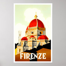 Florenz Italien Jahrgang Reise Poster