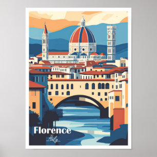 Florenz Italien Kunstwerk Reiseort Illustration Poster