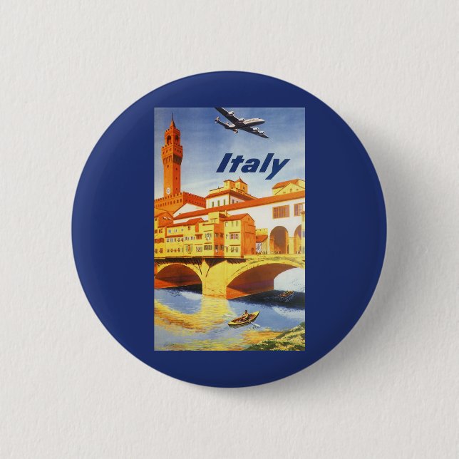Florenz Italien Ponte Vecchio Bridge Button (Vorderseite)