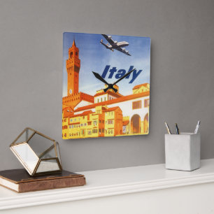 Florenz Italien Ponte Vecchio Bridge Quadratische Wanduhr