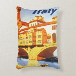 Florenz Italien Ponte Vecchio Brücke Vintage Reise Dekokissen