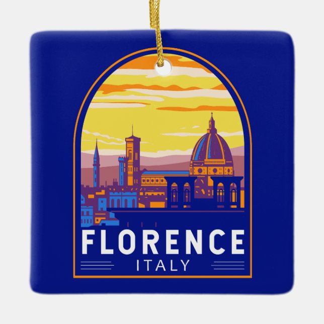 Florenz Italien Reisen Kunst Vintag Keramikornament (Vorderseite)