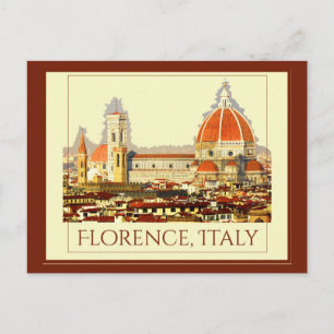 Florenz, Italien Retro Travel Poster Postkarte