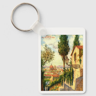 Florenz, Italien, schöne Straßenszene Vintage Schlüsselanhänger