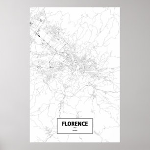 Florenz, Italien (schwarz auf weiß) Poster