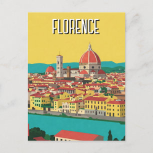 Florenz Italien Skyline Reisen Abstrakte Kunst Postkarte