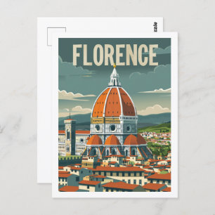 Florenz Italien Vintag Berühmter Reiseort Postkarte