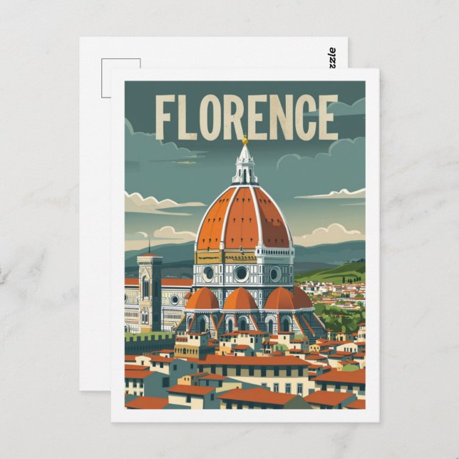 Florenz Italien Vintag Berühmter Reiseort Postkarte (Vorne/Hinten)