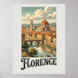 Florenz Italien Vintage Reise Poster