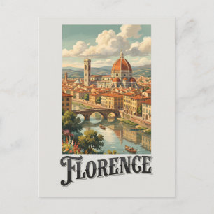 Florenz Italien Vintage Reise Postkarte