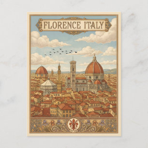 Florenz Italien Vintage Reise Postkarte