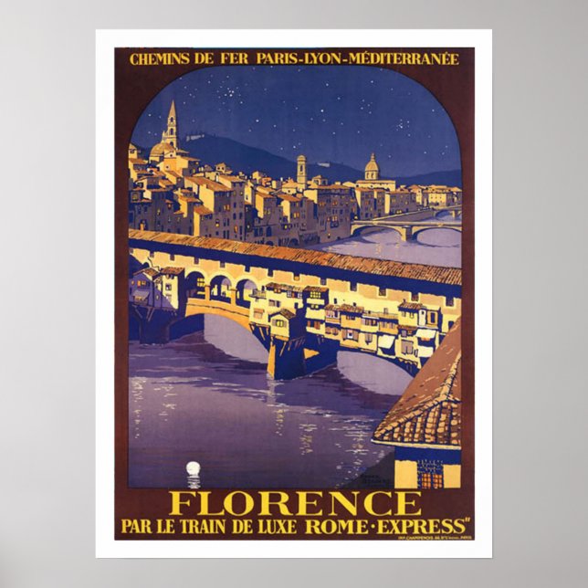 Florenz, Italien, Vintage Reiseplakat Poster (Vorne)