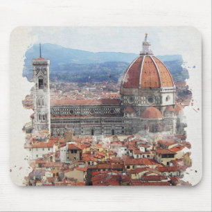Florenz Italien Wasserfarben Kunst Mousepad