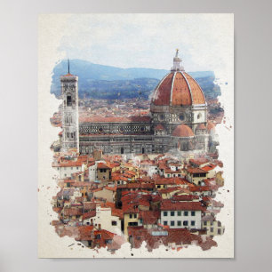 Florenz Italien Wasserfarben Kunst Poster
