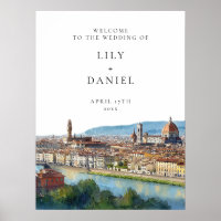 Florenz Italienisches Hochzeits-Willkommensschild