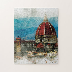 Florenz italy mediterrane Aquarell Puzzle