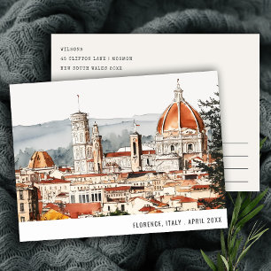 Florenz Kathedrale Italien Aquarell Italien Reise Postkarte
