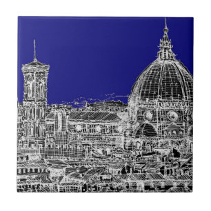 Florenz-Königsblau Fliese