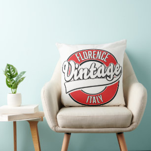 Florenz-Logo im Vintagen Stil Kissen