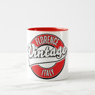 Florenz-Logo im Vintagen Stil Zweifarbige Tasse