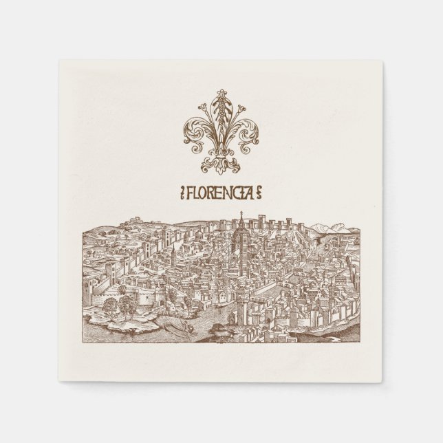 Florenz, mittelalterlicher Holzschnitt Serviette (Vorderseite)