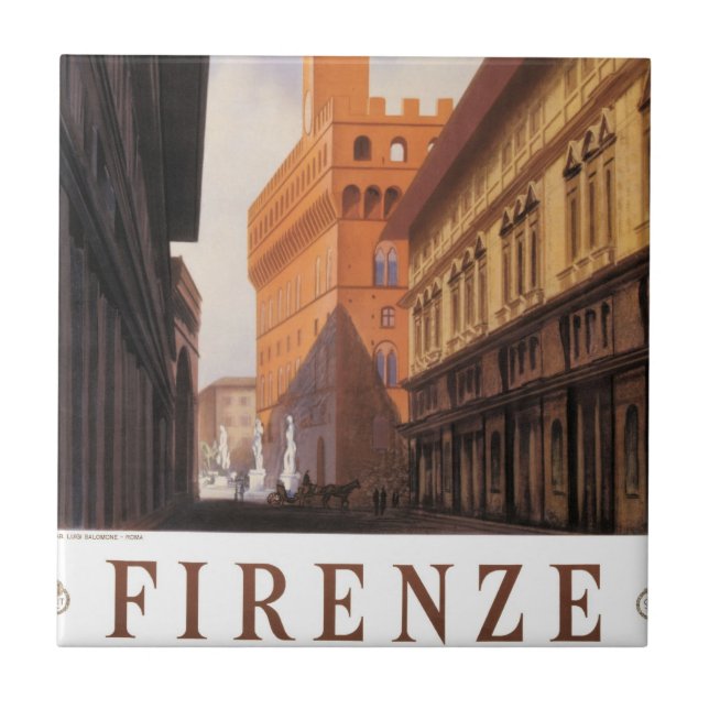 Florenz, Palazzo Vecchio, Vintag Italien Fliese (Vorderseite)