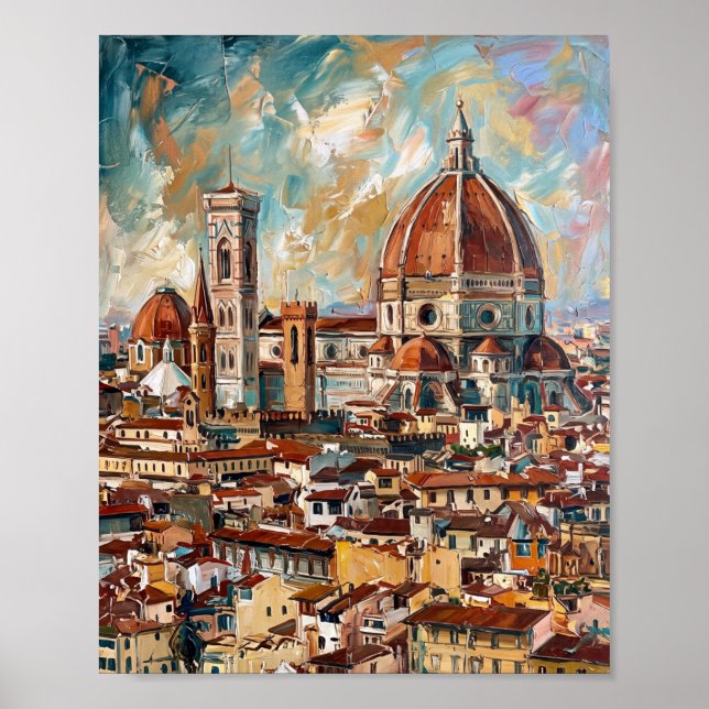 Florenz Poster Luxus-Abstrakt-Ölgemälde (Vorne)