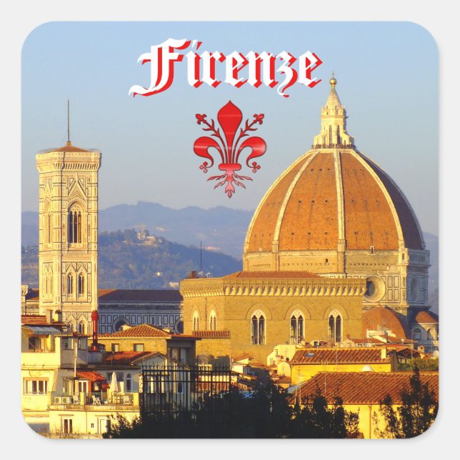 Florenz - Santa Maria del Fiore Quadratischer Aufkleber (Vorderseite)