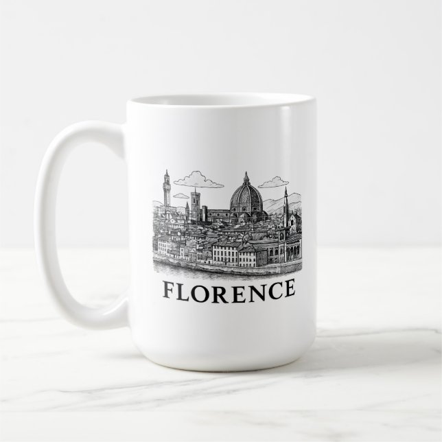 Florenz Stadtbild - Duomo Kathedrale Linie Kunst Kaffeetasse (Links)