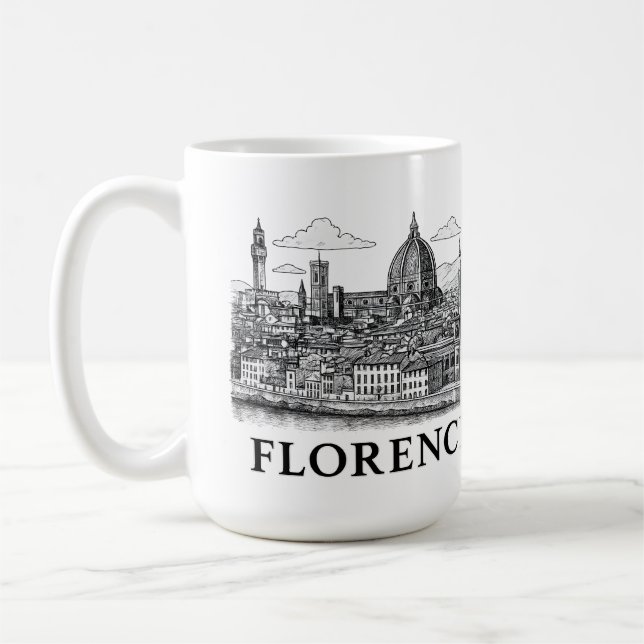 Florenz Stadtbild - Duomo Kathedrale Linie Kunst Kaffeetasse (Links)