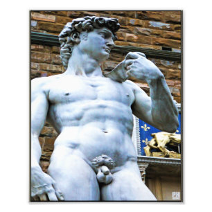 Florenz-Statue von David mit Liebe-Zitat Fotodruck