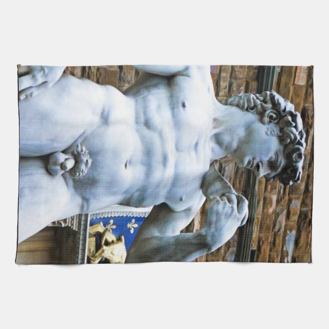 Florenz-Statue von David mit Liebe-Zitat Handtuch (Horizontal)