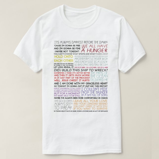 Florenz und die maschinelle lyrische Typografie T-Shirt (Design vorne)
