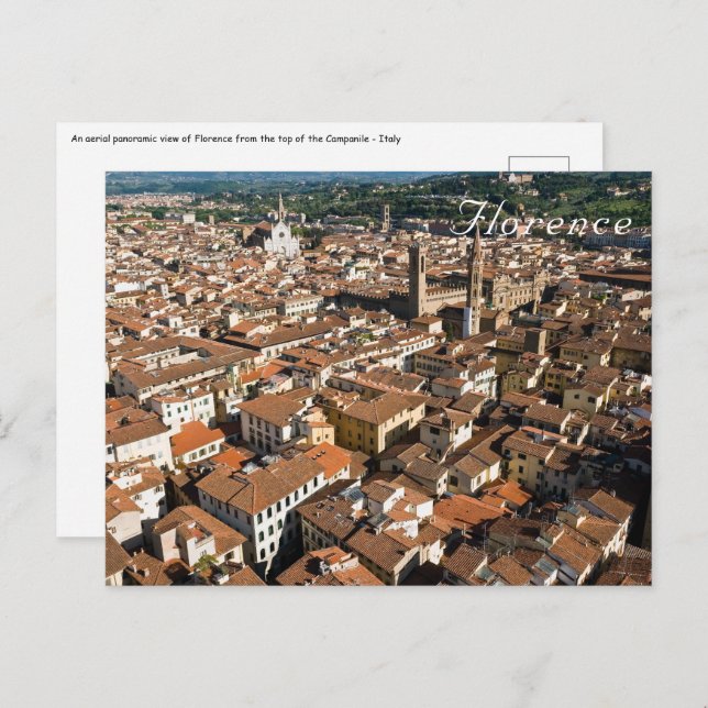 Florenz von der Spitze des Campanile - Italien Postkarte (Vorne/Hinten)