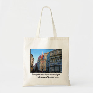 Florenzduomo-Kathedrale mit Liebe-Zitat Tragetasche