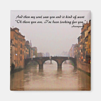 Florenzer Brücke mit Liebe Zitat Magnet