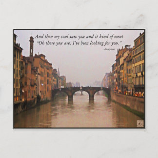 Florenzer Brücke mit Liebe Zitat Postkarte