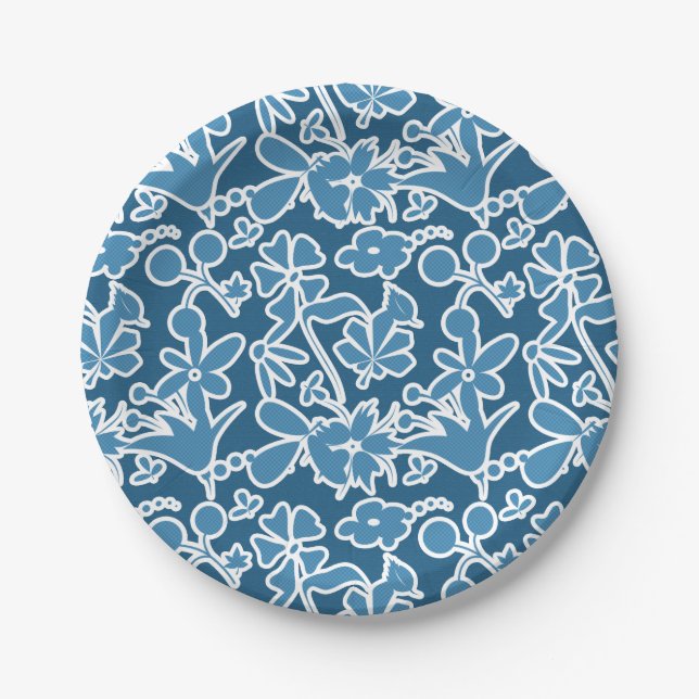 Flores azules pappteller (Vorderseite)