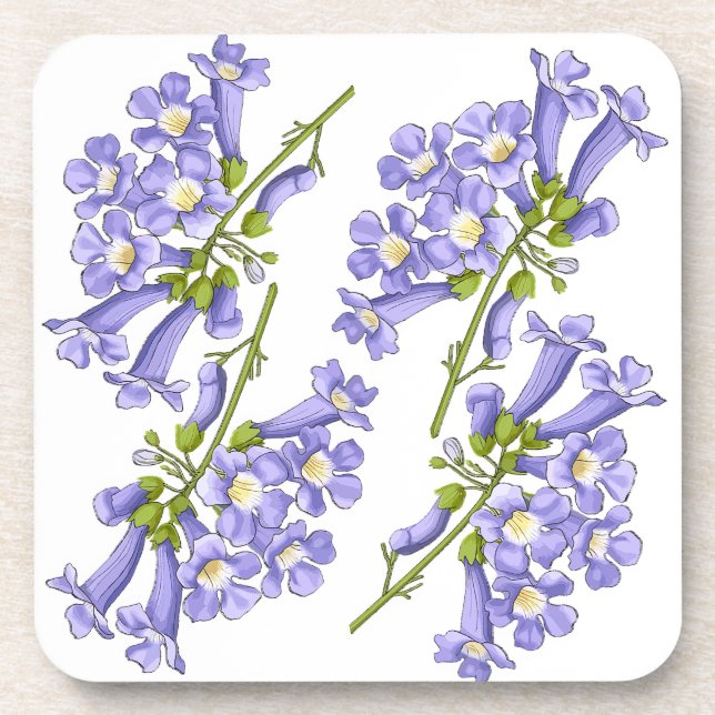 Flores do Brasil jacaranda Getränkeuntersetzer (Vorderseite)