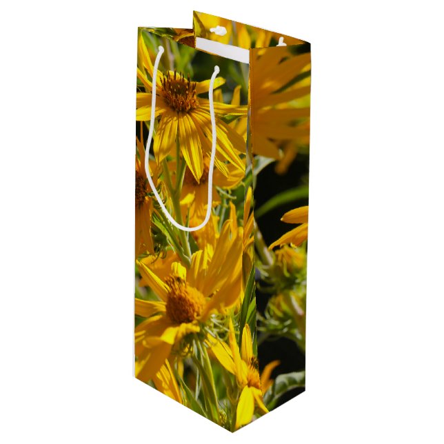 Flores en mi hierbas " Blume in meinem Unkraut " Geschenktüte Für Weinflaschen (Vorderseite Schrägansicht)