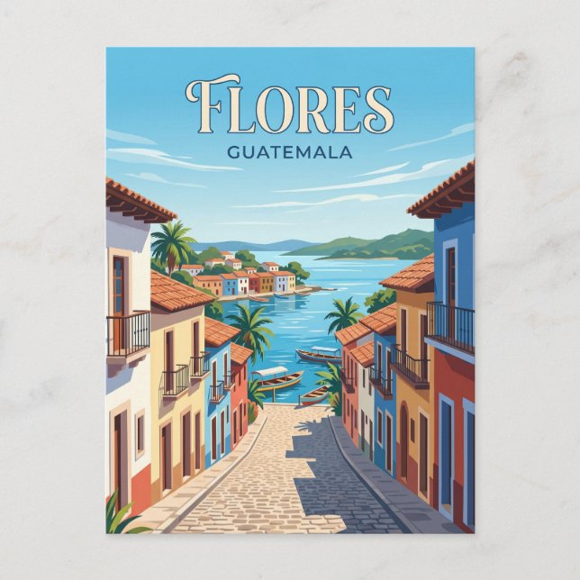 Flores Guatemala Postkarte (Vorderseite)
